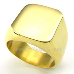 Herrenring Aus Glattem Gold-Titan