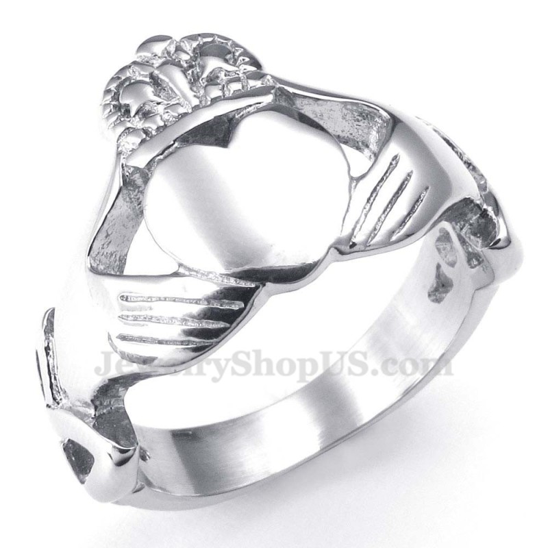 Titanring Mit Herzanhänger Und Umarmungen Titanring Mit Herzanhänger Und Umarmungen