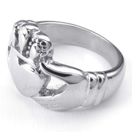 Titanring Mit Herzanhänger Und Umarmungen