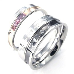 Titan-Liebhaberring Mit Rotem Strass