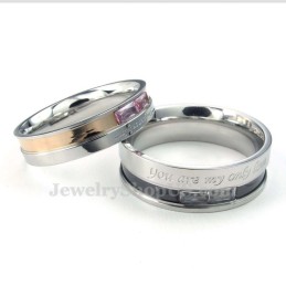 Titan-Liebhaberring Mit Rotem Strass