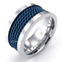 Blauer Draht Titan Ring