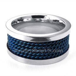 Blauer Draht Titan Ring