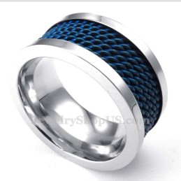 Blauer Draht Titan Ring
