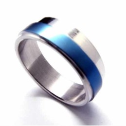 6 Mm Blauer Titanring Für Herren