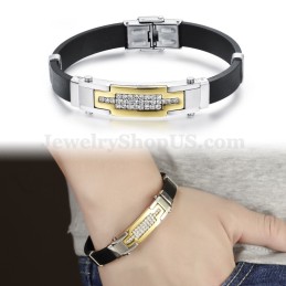 Heißer Verkauf Herren Gold Farbe Zirkonia Titan Armband C934