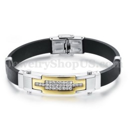 Heißer Verkauf Herren Gold Farbe Zirkonia Titan Armband C934