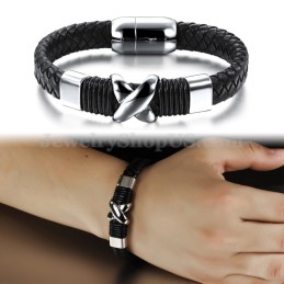Mode Herren Titan Lederarmband C902
