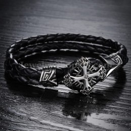 Personalisiertes Strickarmband Aus Titanleder Für Herren C869