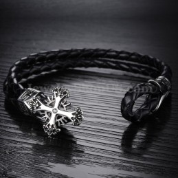 Personalisiertes Strickarmband Aus Titanleder Für Herren C869