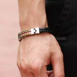 Persönlichkeit Herren Titan Leder Armband C817