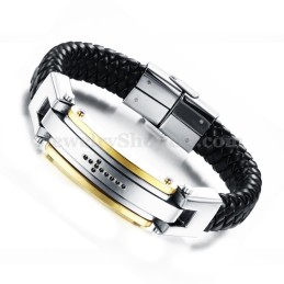 Herren Titan Leder Kreuz Armband C918