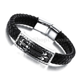 Exquisites Herren-Titan-Lederarmband C896