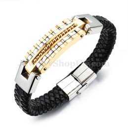 Anmutiges Herren-Titan-Lederarmband C993