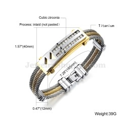 Herrenmode Zirkonia Titan Armband C783