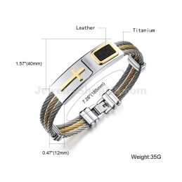 Herren-Kreuzarmband Aus Titan Und Gold C785