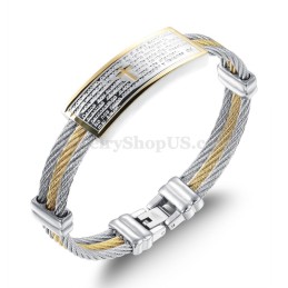 Gold Silber Herren Titan Kreuz Armband C759