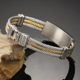 Gold Silber Herren Titan Kreuz Armband C759