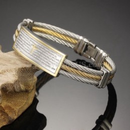 Gold Silber Herren Titan Kreuz Armband C759