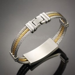 Gold Silber Herren Titan Kreuz Armband C759