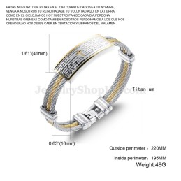 Gold Silber Herren Titan Kreuz Armband C759