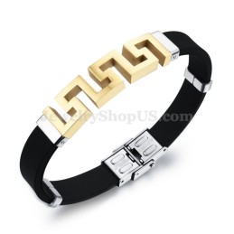 Herren-Armband Aus Titan Mit Hohlschliff, Gold C996