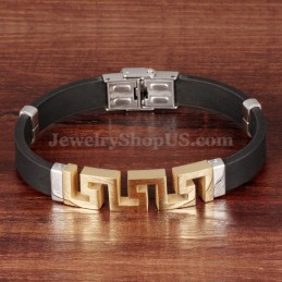 Herren-Armband Aus Titan Mit Hohlschliff, Gold C996
