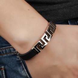 Herren-Armband Aus Titan Mit Hohlschliff, Gold C996