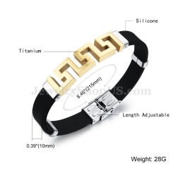 Herren-Armband Aus Titan Mit Hohlschliff, Gold C996