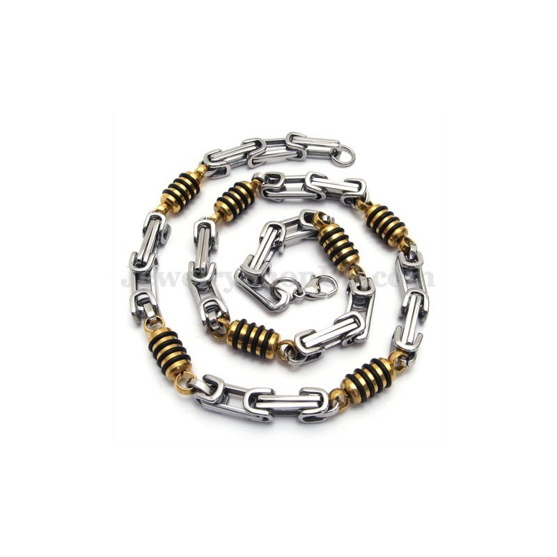 Silber Gold Herren Titan Halskette Kette Silber Gold Herren Titan Halskette Kette