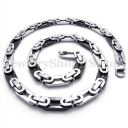 Elegante Schwarze Herren Titan Halskette Kette