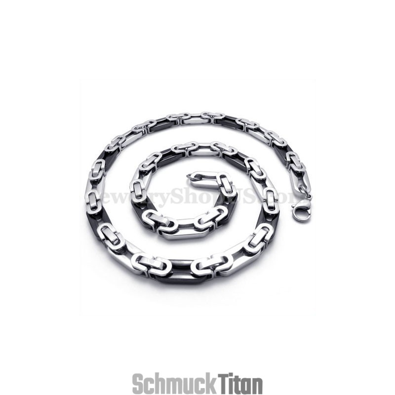 Elegante Schwarze Herren Titan Halskette Kette