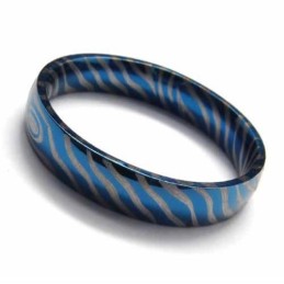 4 Mm Blauer Titanring Für Damen