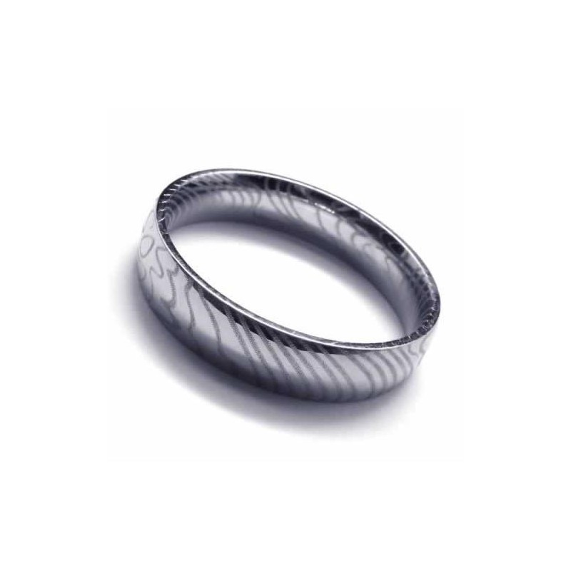 4 Mm Damen-Ring Aus Silber Und Titan