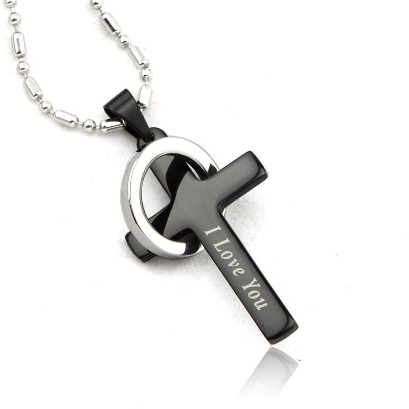 Titan-Anhänger Mit Schwarzem Kreuz Im Neuen Stil Titan-Anhänger Mit Schwarzem Kreuz Im Neuen Stil