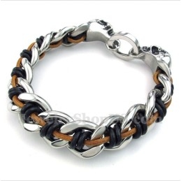 Herren Titan Totenkopf Lederarmband