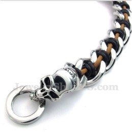 Herren Titan Totenkopf Lederarmband