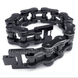 Herren-Fahrradkettenarmband Aus Titan In Schwarz