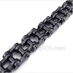 Herren-Fahrradkettenarmband Aus Titan In Schwarz