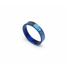 Bibelkreuz Herrenring Aus Blauem Titan, 4 Mm