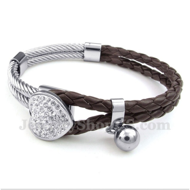 Herzförmiges Lederarmband Aus Titan Für Herren Herzförmiges Lederarmband Aus Titan Für Herren
