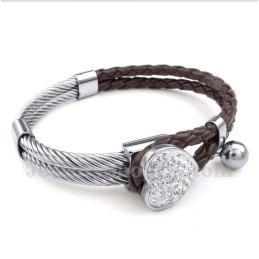 Herzförmiges Lederarmband Aus Titan Für Herren