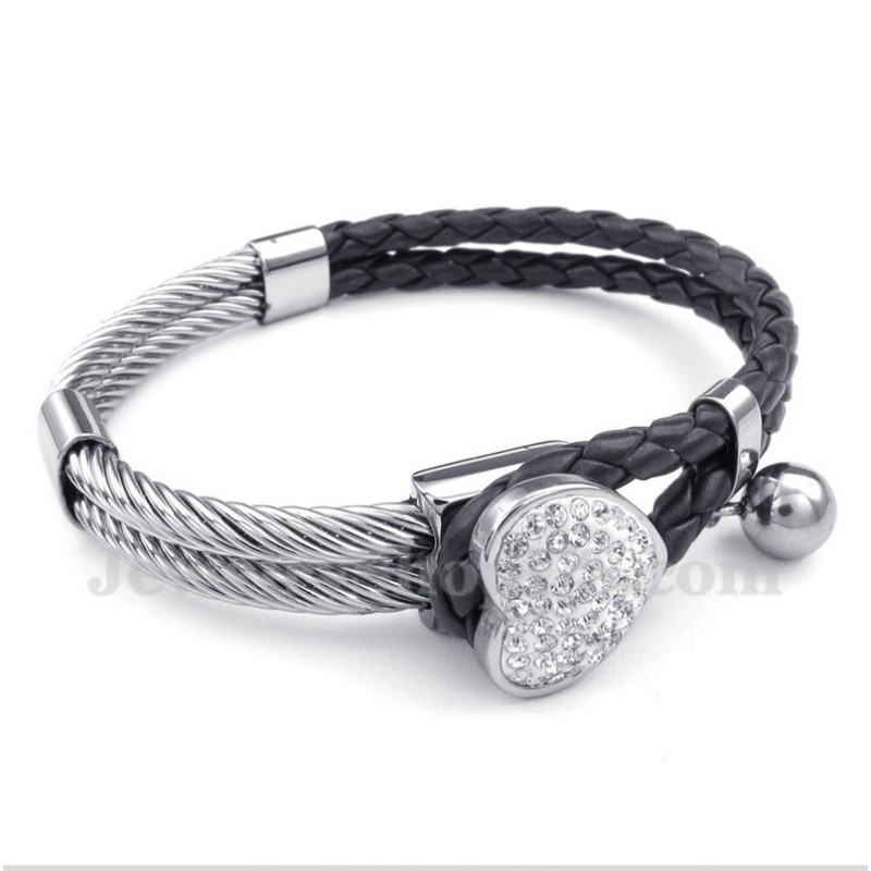 Herzförmiges Lederarmband Aus Titan Für Herren Herzförmiges Lederarmband Aus Titan Für Herren