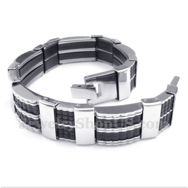 Herrenarmband Aus Titan Und Kautschuk Herrenarmband Aus Titan Und Kautschuk