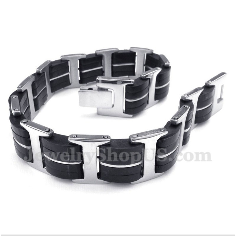 Herrenarmband Aus Titan Und Kautschuk Herrenarmband Aus Titan Und Kautschuk