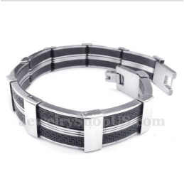 Herrenarmband Aus Titankautschuk Mit Griechischem Mäandermuster