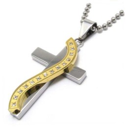 Mode S Stil Mit Diamanten Kreuz Titan Anhänger