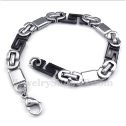 Herrenarmband Aus Titan Mit Griechischem Mäandermuster, Schwarz