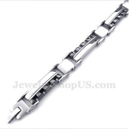 Herrenarmband Aus Schwarzem Titan Mit Gezackter Kante
