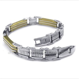 Trapezarmband Aus Titan Und Gold Für Herren
